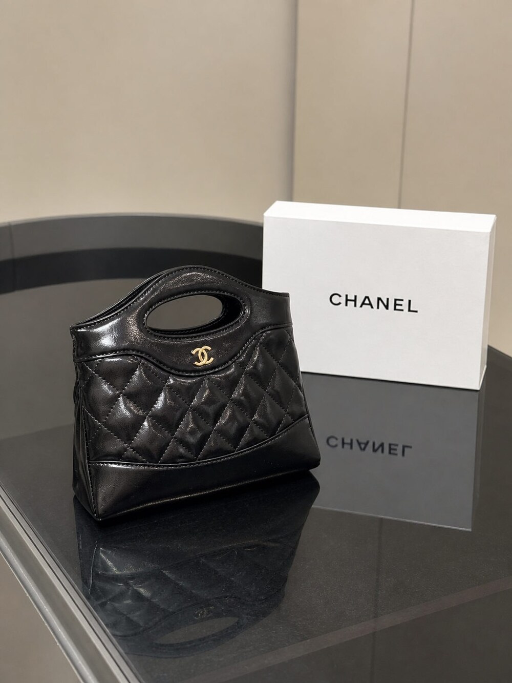 Chanel Nano Black Quilted Calfskin Tote Bag - Picture 3 of 7